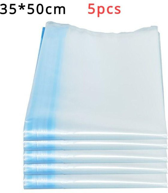 XYNN Reise-Kompressionsbeutel Set aus 5 Stück, transparente Vakuumbeutel zur Kleideraufbewahrung, B: 35 cm, H: 50 cm - Bild 1
