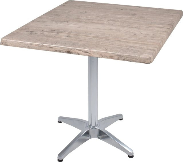 DELUKE Bistrotisch VIDOL quadratisch in Hellbraun für Garten und Outdoor B/T/H: 80 x 80 x 66 cm - Bild 1
