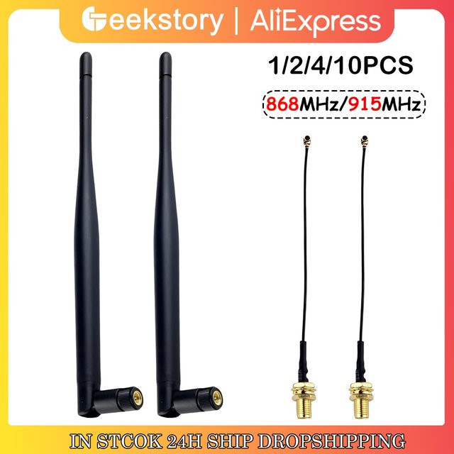 DIYmall Omnidirektionale LoRa Antenne 5dBi mit SMA Stecker und Verlängerungskabel für 868MHz/915MHz Meshtastic LoRA ESP32 OLED Board, Schwarz - Bild 1