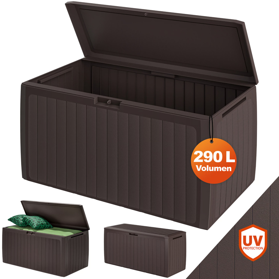 CASARIA Gartenbox Board Plus Braun mit Rollen 290L wetterfest - Bild 2