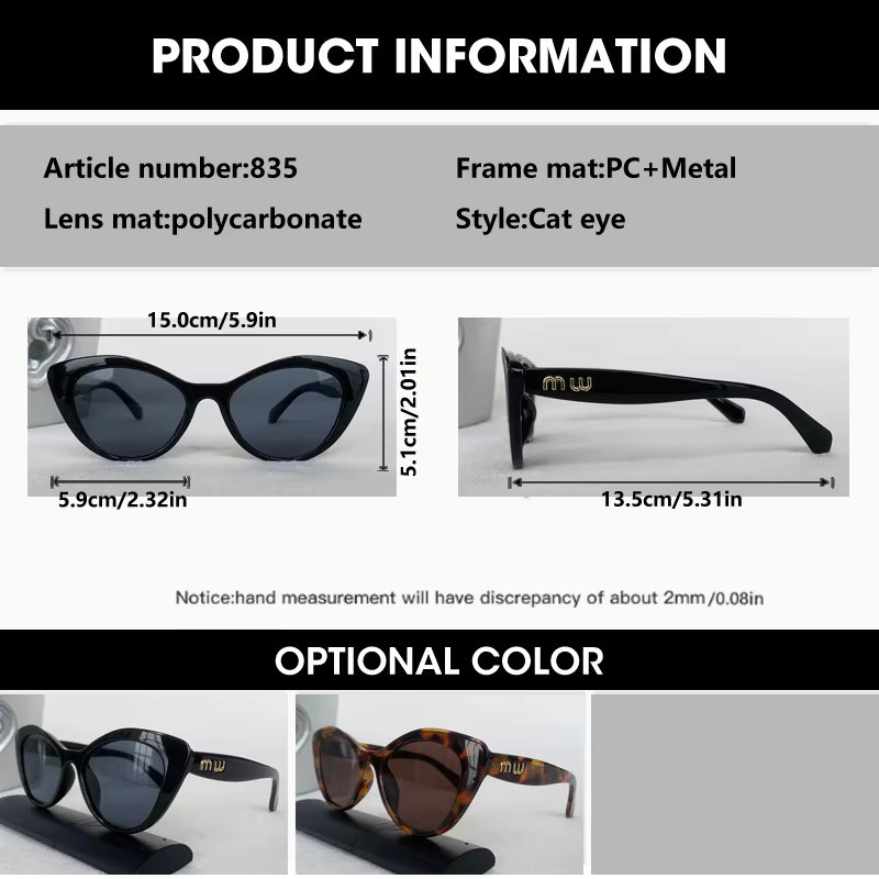 OCYCO Cat-Eye Sonnenbrille, Vollrand, Kunststoff, Schwarz, Damen - Bild 2