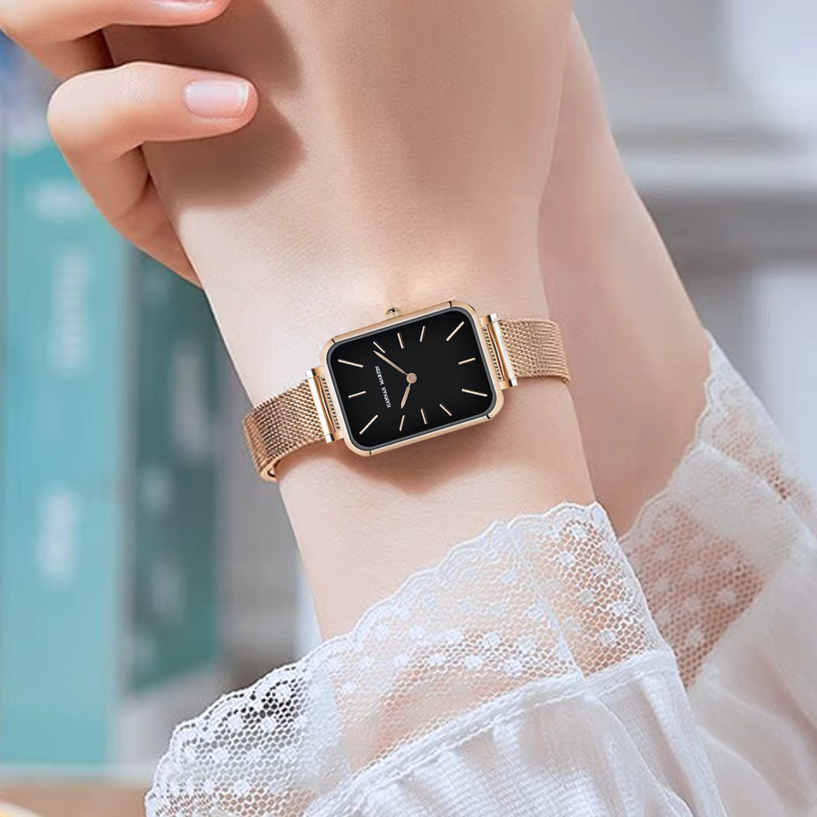 Hannah Martin Armbanduhr, Quarz, Edelstahl, Rechteckig, Silber, Damen - Bild 4