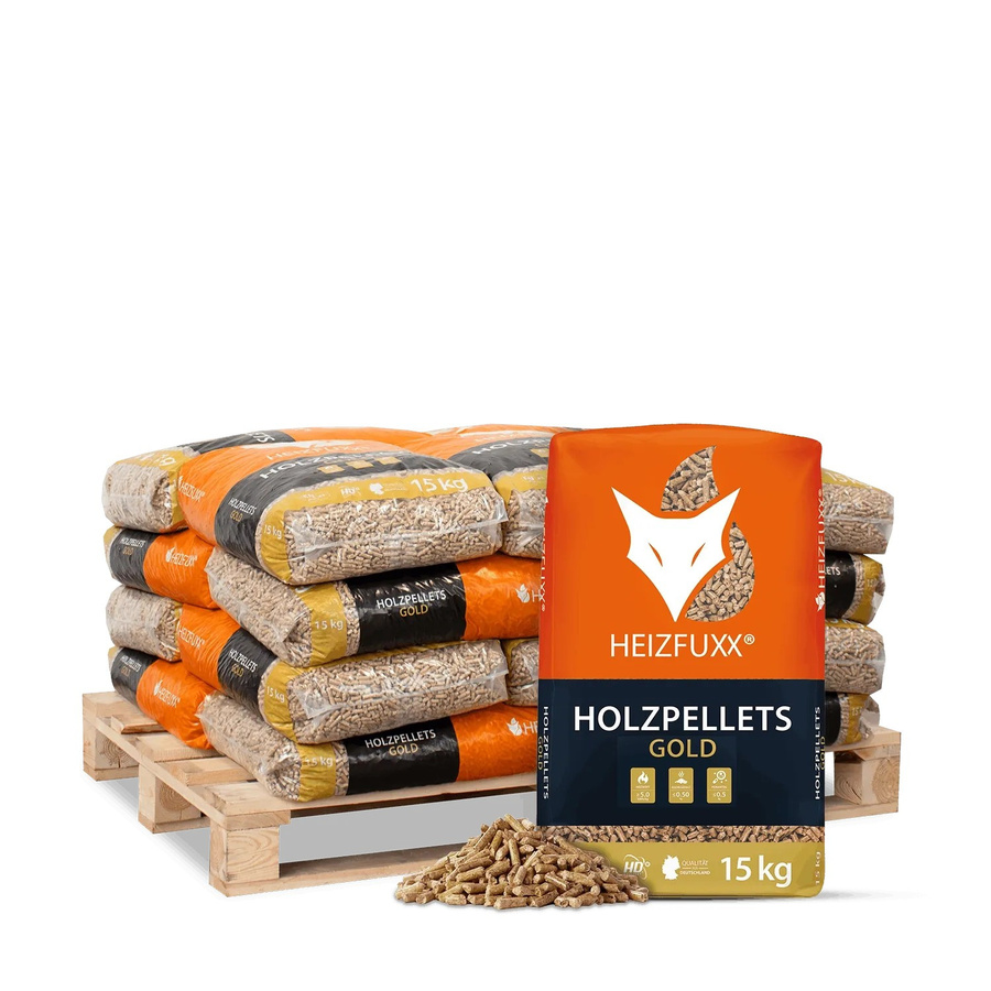 Heizfuxx Gold Holzpellets aus Nadelholz, 300 kg Palette (20 x 15 kg) - Bild 2