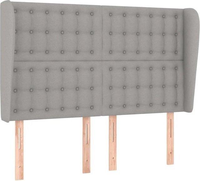 vidaXL Kopfteil mit Ohren in Hellgrau, gepolstertes Stoff-Design, B/H/T: 147 x 118 x 23 cm - Bild 1