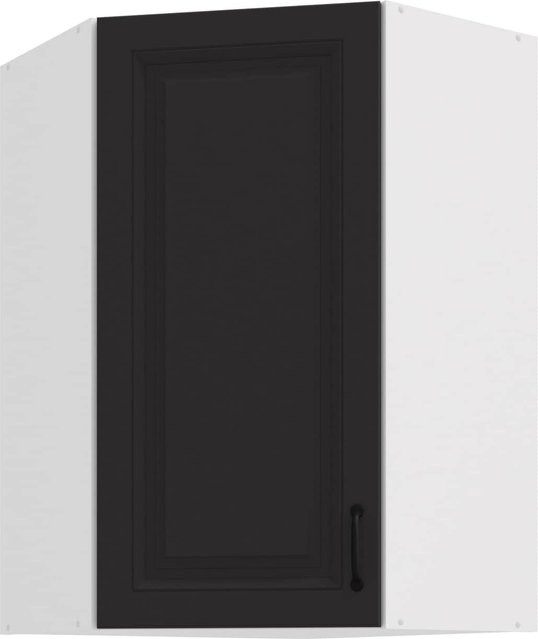 Eckhängeschrank Stilo in Grau im Landhausstil mit Einlegböden, B/T/H: 60 x 60 x 90 cm - Bild 1
