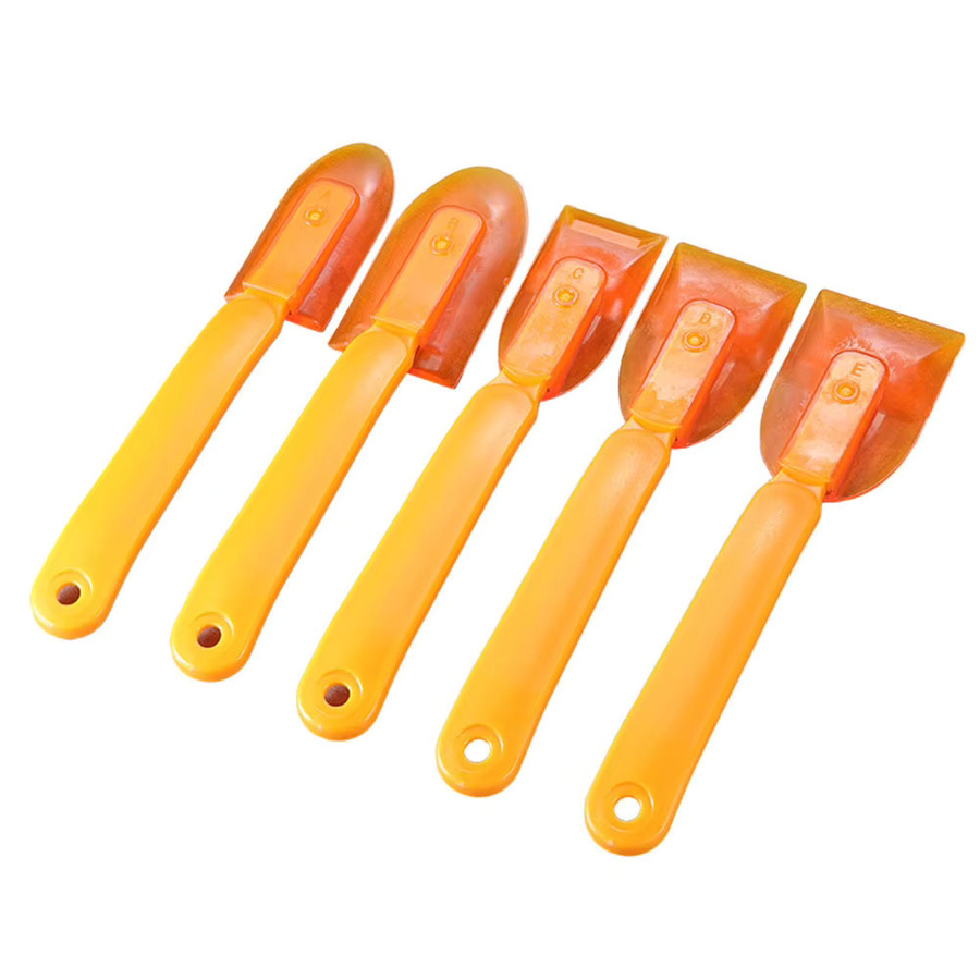 DAZZLEEX 5er Set Silikon Dichtstoff Spachtel aus Kunststoff in Orange zur Abdichtung und zum Finishing - Bild 2