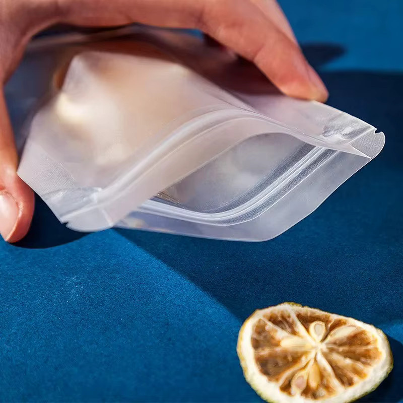 Mattierte transparente Ziplock-Beutel aus Kunststoff zur Lebensmittelaufbewahrung, wiederverschließbare Portionsbeutel für Tee, Nüsse, Snacks und Kräuter - Bild 5