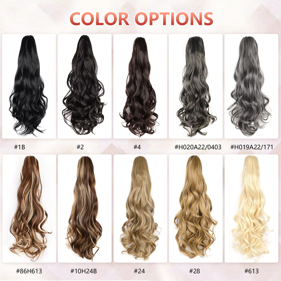 JIAMEISI Synthetische Krallen-Pferdeschwanz-Extensions, gewellt, Damen - Bild 5