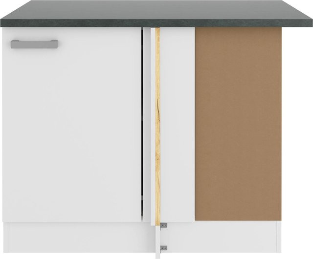 OPTIFIT Oslo214 Küchen-Eck-Unterschrank in Weiß mit Feinstruktur, Breite: 110 cm - Bild 1