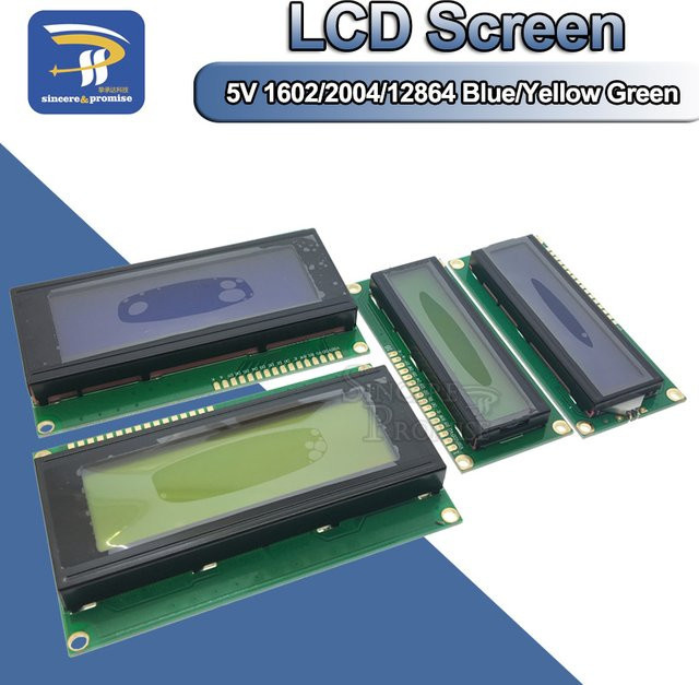 LCD-Anzeigetafel Modul mit I2C-Schnittstellenadapter für Arduino, PCF8574T/PCF8574, blau-gelber und grüner Bildschirm - Bild 1
