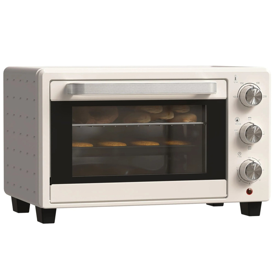 HOMCOM Minibackofen 21 l in Cremeweiß mit Drahtgestell, Backblech und 3 Kochmodi - Bild 2