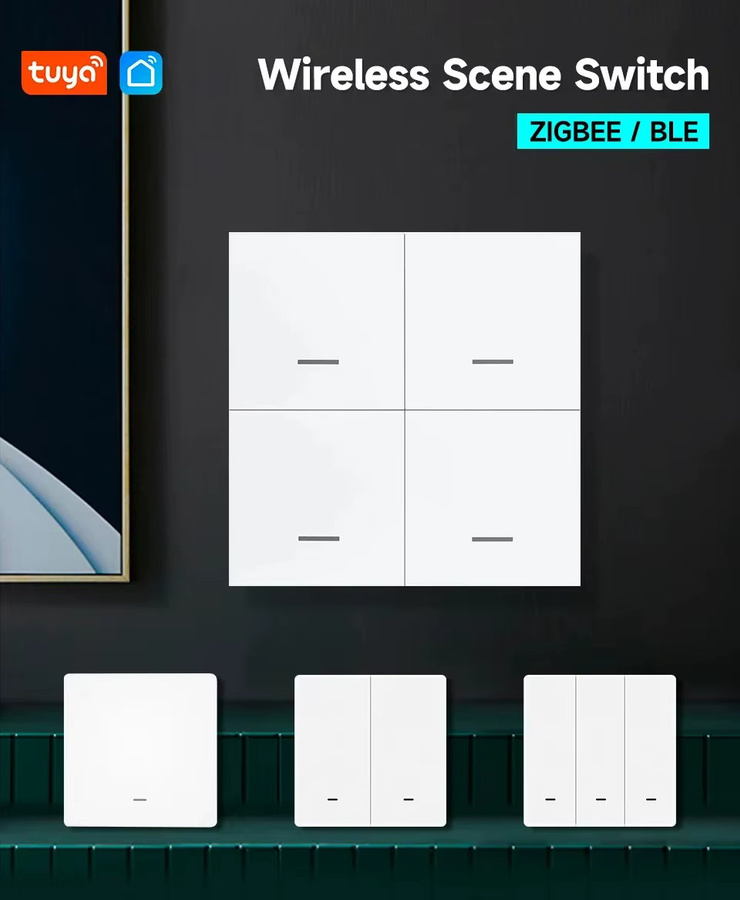 Tuya Zigbee 3.0 Smart Scene Button Switch Funk-Fernbedienung in Weiß, kompatibel mit Smart Life/Tuya App und Home Assistant - Bild 5