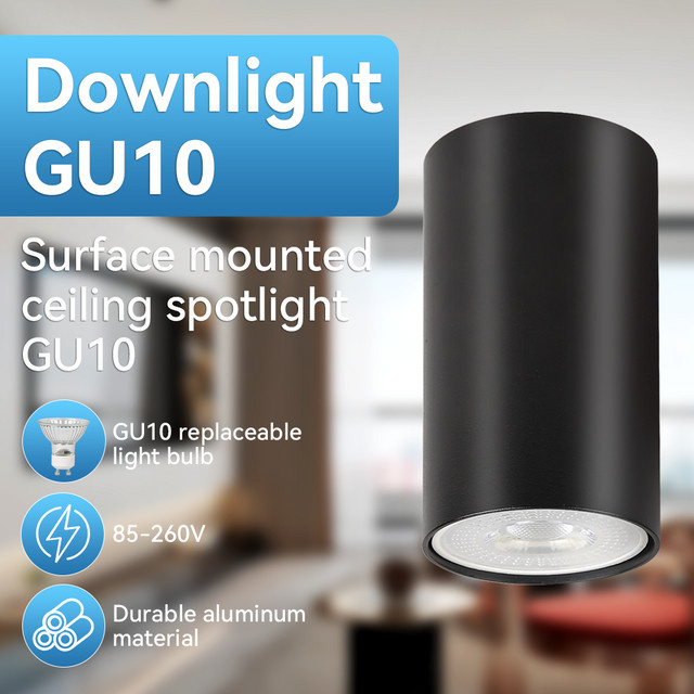 CHENBEN LED Aufputz Deckenleuchte GU10 Downlight aus Aluminium für Wohnzimmer und Schlafzimmer - Bild 1