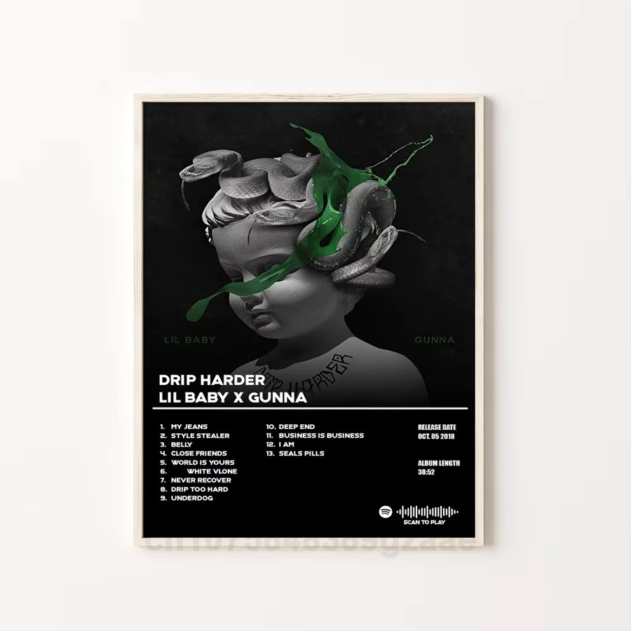 Wasserfester selbstklebender Wandaufkleber Gunna Hip-Hop Rapper Musikplakat in Mehrfarbig für moderne Zimmerdekoration - Bild 7
