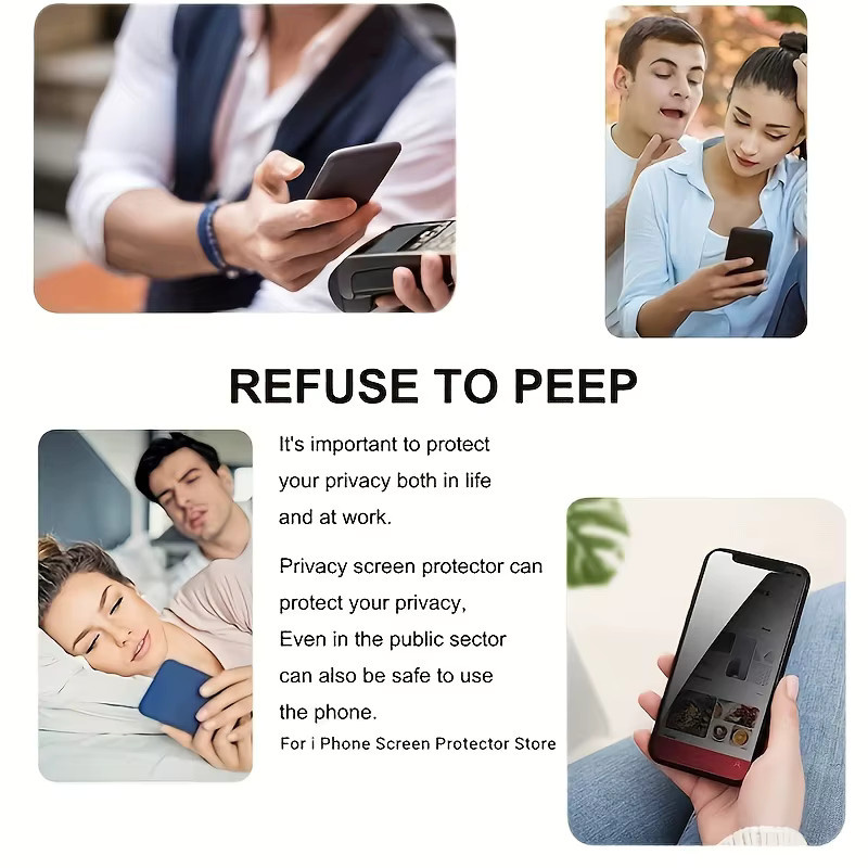 5 Stück Sichtschutz Displayschutzfolie aus gehärtetem Glas für Apple iPhone 11 12 13 14 15 16 17 Pro Max, transparent, Anti-Fingerabdruck - Bild 4