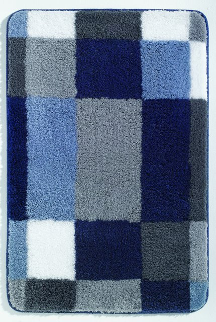 Badteppich EDGE in Blau mit grafischem Design, Rechteckig, B/T: 120 x 70 cm - Bild 1