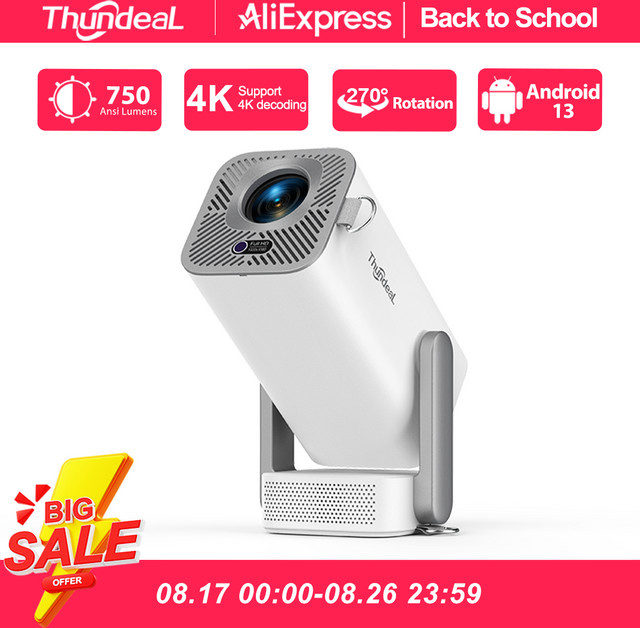 ThundeaL TD80 Pro Full HD Mini Beamer mit Android und WLAN in Weiß - Bild 1