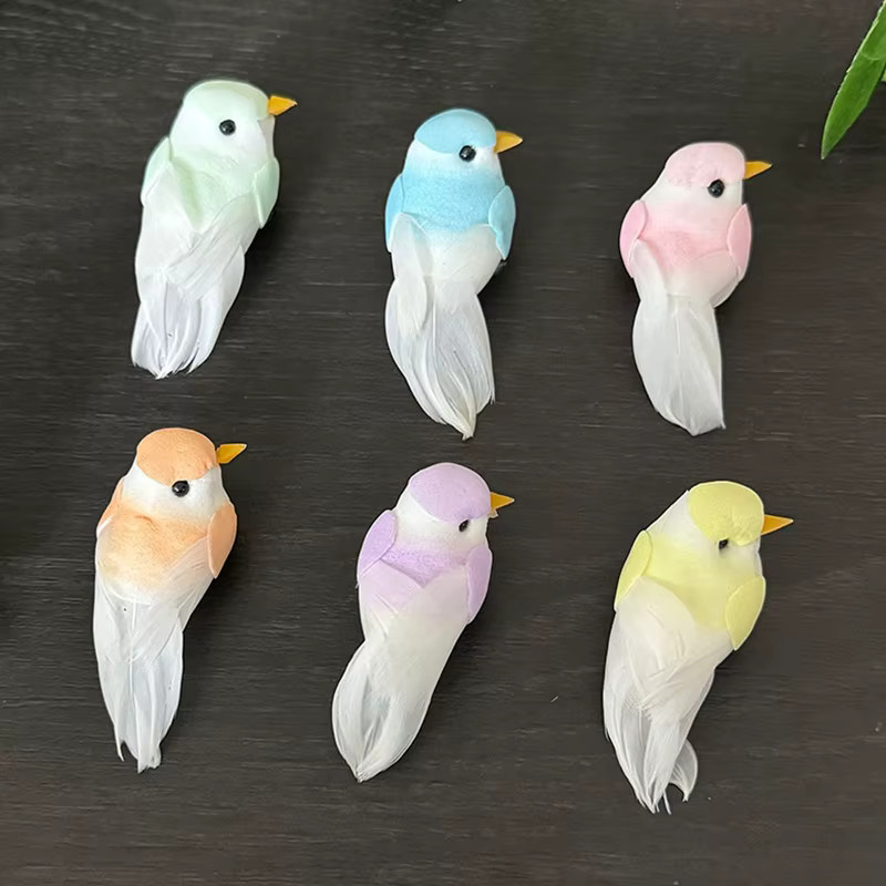 2 Stück JETTING künstliche Vögel aus Schaumstoff in Mehrfarbig als Deko-Modelle für Bastelarbeiten und Blumendekoration - Bild 2