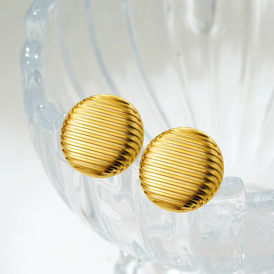 Erpels Ohrstecker Edelstahl, rund, Gold, Damen - Bild 2