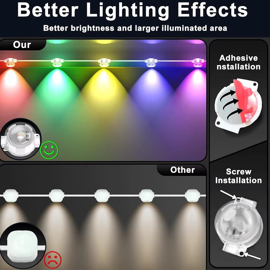 Arbrac RGB LED Traufenkette Icicle Lichterkette für Außenbereich, 15 m, 30 LED, Mehrfarbig - Bild 4