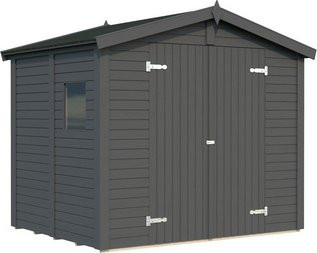 Gerätehaus PALMAKO Dan aus Holz in Grau mit Satteldach, B/T/H: 261 x 210 x 220 cm - Bild 1
