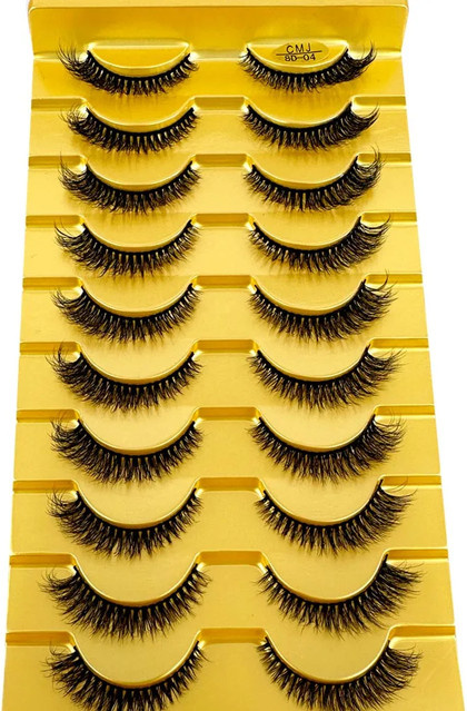 Ams Falsche Wimpern, 10 Paar, 3D Nerz Wimpern, Natürlich - Bild 1