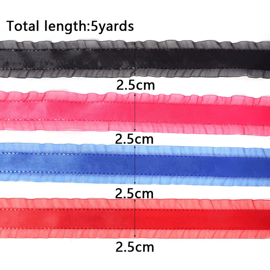 Lotus Blatt Spitzenband aus Polyester für DIY Dekorationen, Weiß, Breite: 2,5 cm, Länge: 5 Yards - Bild 2