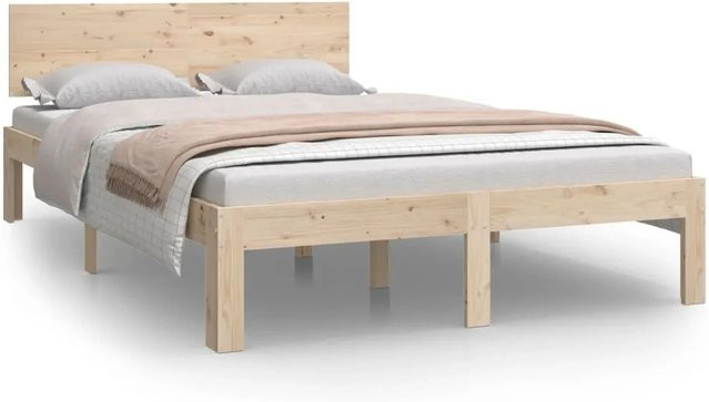 vidaXL Massivholzbett aus Kiefer in Braun, B/T/H: 120 x 200 cm - Bild 1