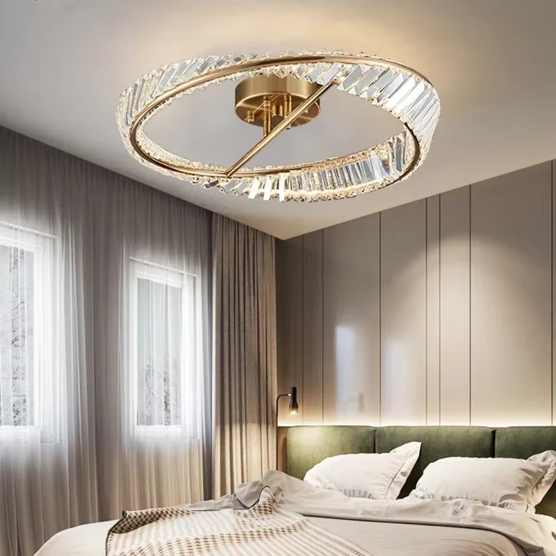 Wushiyu Moderne LED Kristall Deckenleuchte in Gold/Messing für Wohnzimmer, Schlafzimmer und Küche - Bild 2