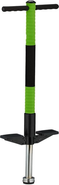 Relaxdays Pogo Stick Edelstahl Grün Rutschfest bis 35 kg - Bild 1