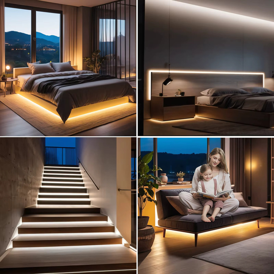XUNATA COB LED-Streifen mit USB-Anschluss und Bewegungssensor, RGB Multicolour, 5V, 320 LEDs/m, flexibles Klebeband für Raumdekoration - Bild 5