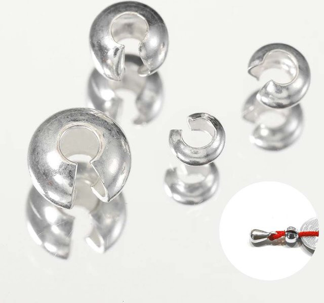 Calamori Crimp End Kappen, 925 Sterling Silber, 10 Stück - Bild 1