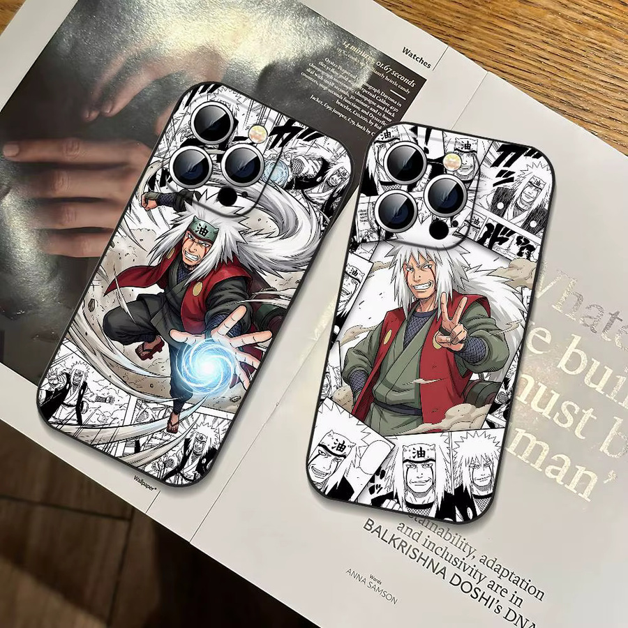 Stoßfeste Handyhülle Naruto Jiraiya in Schwarz für Apple iPhone 11 bis iPhone 17 Modelle - Bild 4