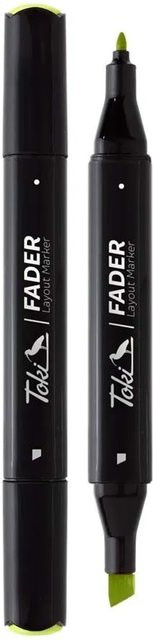 Toki Marker Fader Permanentmarker mit Keilspitze im Set mit 66 Farben in Yellow Green - Bild 1