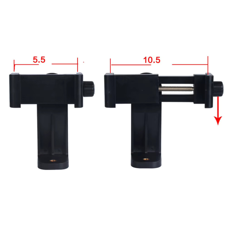 APWIKOGER 360-Grad-Handy-Clip in Schwarz, universeller Handy-Halter mit 1/4 Zoll Schraubkompatibilität für Stativ und Schreibtisch-Stativ-Adapter - Bild 5