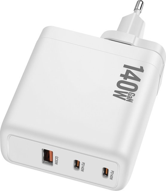 Deepartner GaN Ladegerät 140 W mit Multi-Port 2C1A in Weiß - Bild 1