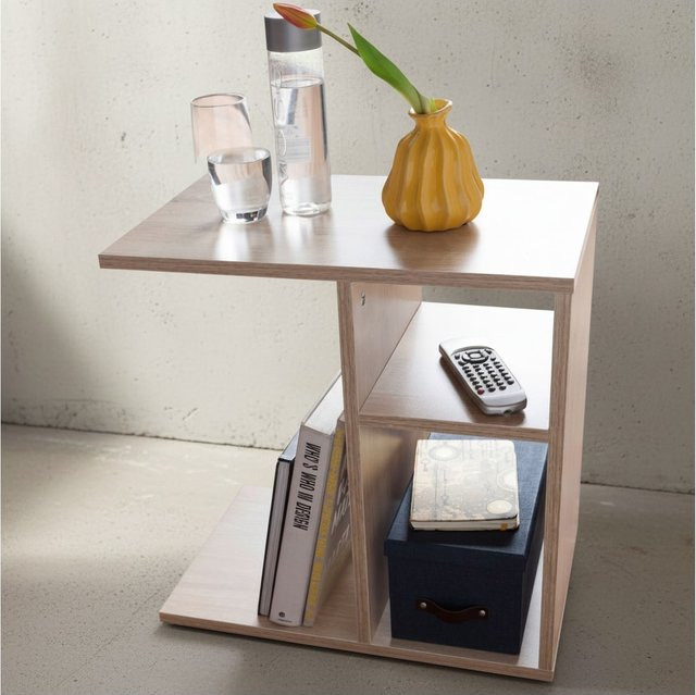 Beistelltisch ITTER von KADIMA DESIGN in Braun mit Ablagefächern, B/T/H: 50 x 50 x 30 cm - Bild 1