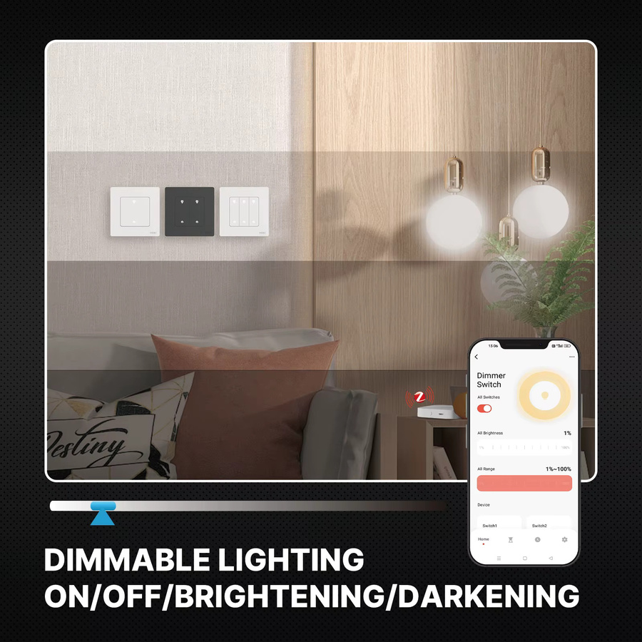 MOES Star Ring Series ZigBee Smart-Dimmerschalter in Weiß zur Lichtsteuerung via Smart Life App, kompatibel mit Alexa und Google Home, 1-3 Gang - Bild 2