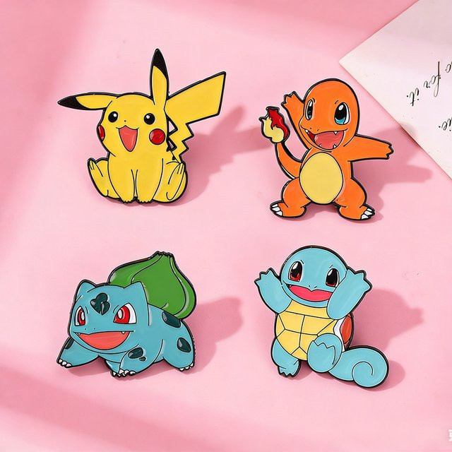 Bandai Pokémon Anime Charaktere Emaille-Brosche, 4-teiliges Set - Bild 1