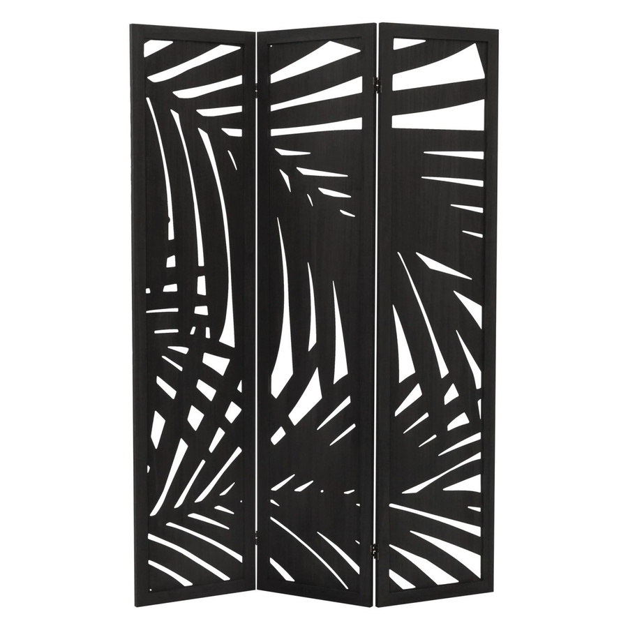 ML-Design Paravent Sapporo 3-teilig aus Paulownienholz in Schwarz mit abstraktem Design, Höhe: 170 cm, Breite: 121 cm - Bild 2
