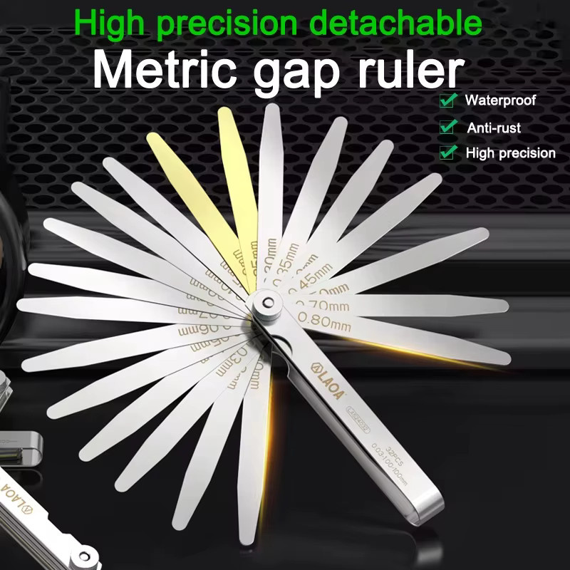 LAOA Fühlerlehre metrisches Dickenmessgerät-Set in Silber, Messbereich 0,02–1 mm für Blechlehre, Ventile und Zündkerzenlücken - Bild 4