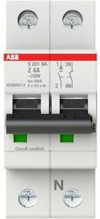 ABB S201-Z4NA Leitungsschutzschalter 4A 230V Grau 2CDS251103R0338 - Bild 1