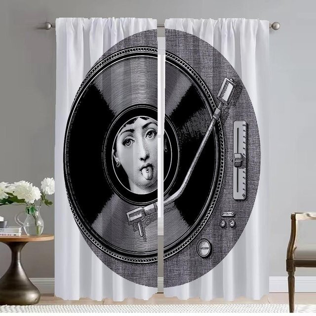 Fornasetti Verdunkelungsvorhänge Shades im Grafik-Design, 2 Stück, Multicolour, B: 86 cm, H: 137 cm - Bild 1