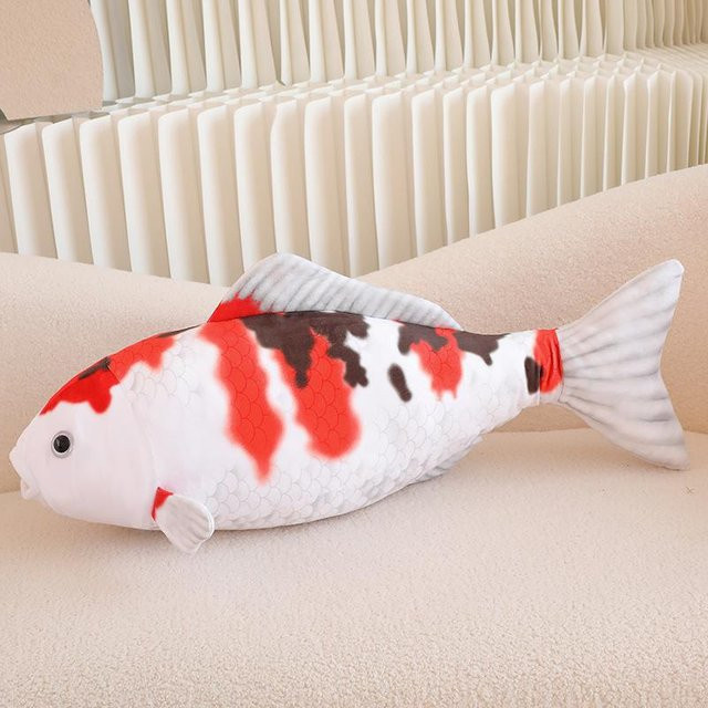 Dreifarbiger Koi Wurfkissen Plüschtier Puppe, Goldfisch Karpfen, 45cm - Bild 1