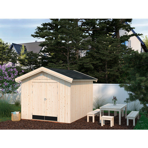 Palmako Elementhaus Martin Gartenhaus aus Fichtenholz mit Satteldach in Braun, B/T/H: 313 x 344 x 267 cm - Bild 3