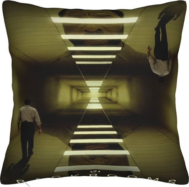 Dekorative Kissenhülle Backrooms Horrorfilm Merch von JMG Clothing in Gelb, B/H: 30 x 30 cm - Bild 1