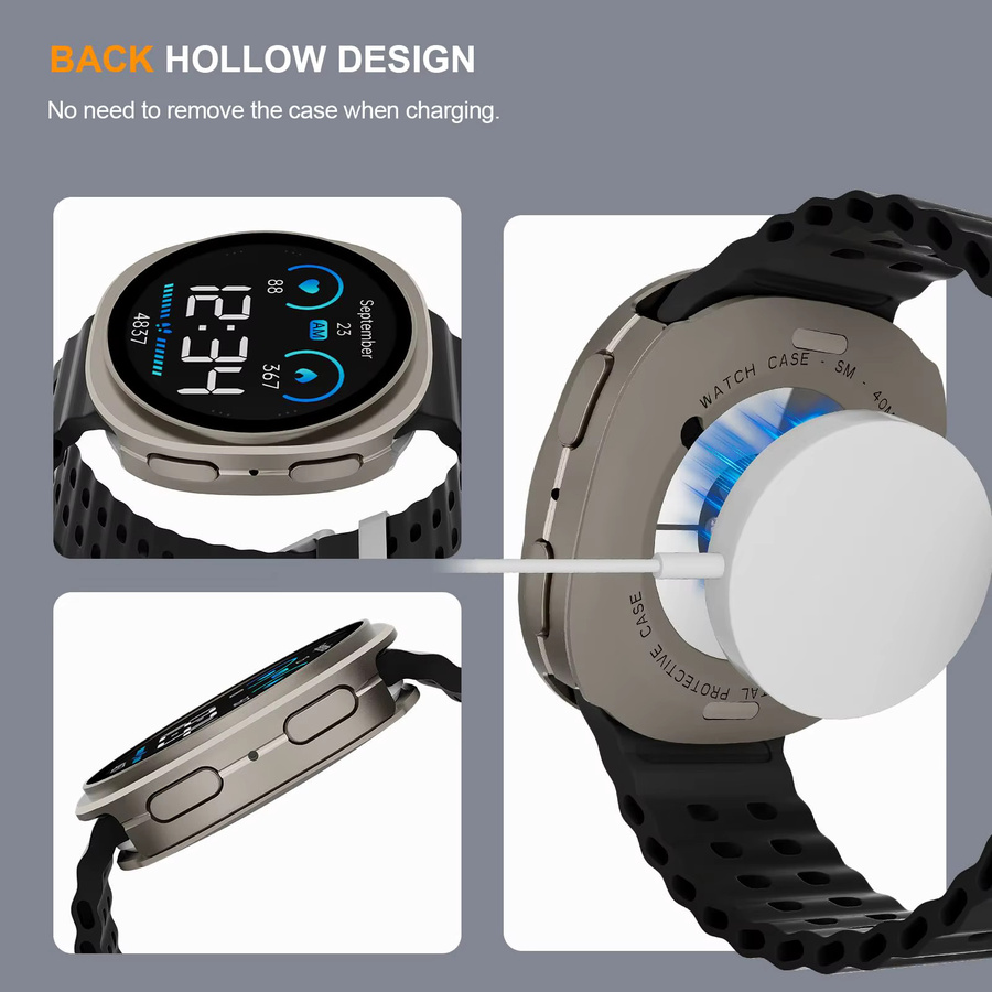 CAOWTAN Uhrenzubehör 3-in-1 Metallgehäuse für Samsung Galaxy Watch 8, Aluminium - Bild 4
