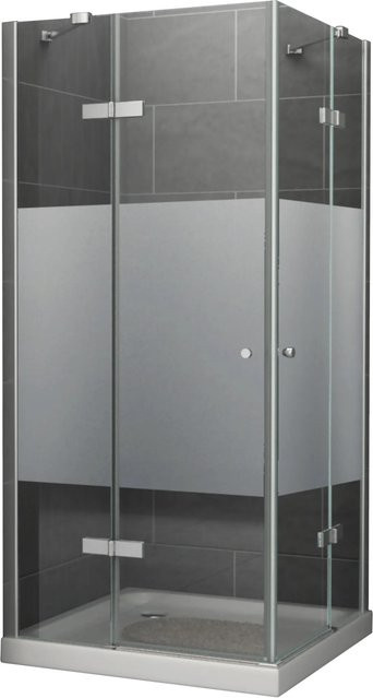 Dein Bau Projekt Duschabtrennung Eckkabine mit Glas in Frosted, B/T/H: 80 x 80 x 190 cm - Bild 1
