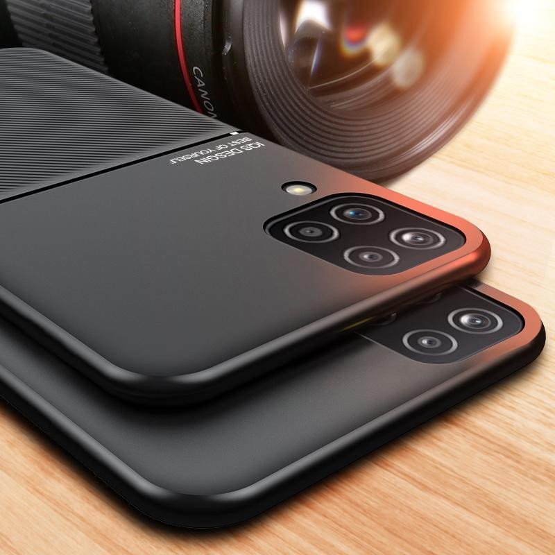 Samsung Galaxy A12 Handyhülle aus PU Leder mit magnetischer Auto-Halterung und weicher Silikon-Rückseite in Schwarz - Bild 4
