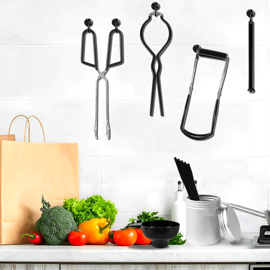 Willstar Konserven Werkzeug Set 7-teilig in Schwarz mit Glas Grabber Deckel Lifter Zange und Trichter für deine Küche - Bild 4